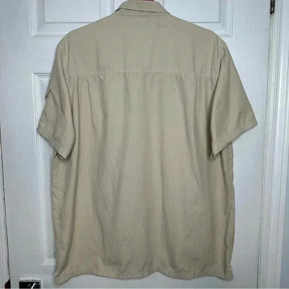 Field & Stream  Button Down Fishing Shirt Short Sleeved Cream Size Extra Large - Picture 10 of 16